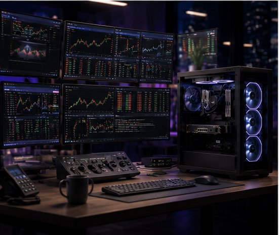 Quant build — low-latency trading workstation
